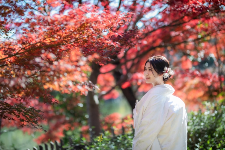 前撮り,フォトウェディング,和装,ロケーションフォト,色打掛,紅葉,秋