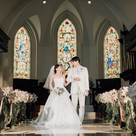 前撮り,フォトウェディング,チャペル,ウェディングドレス,タキシード,チャペルフォト