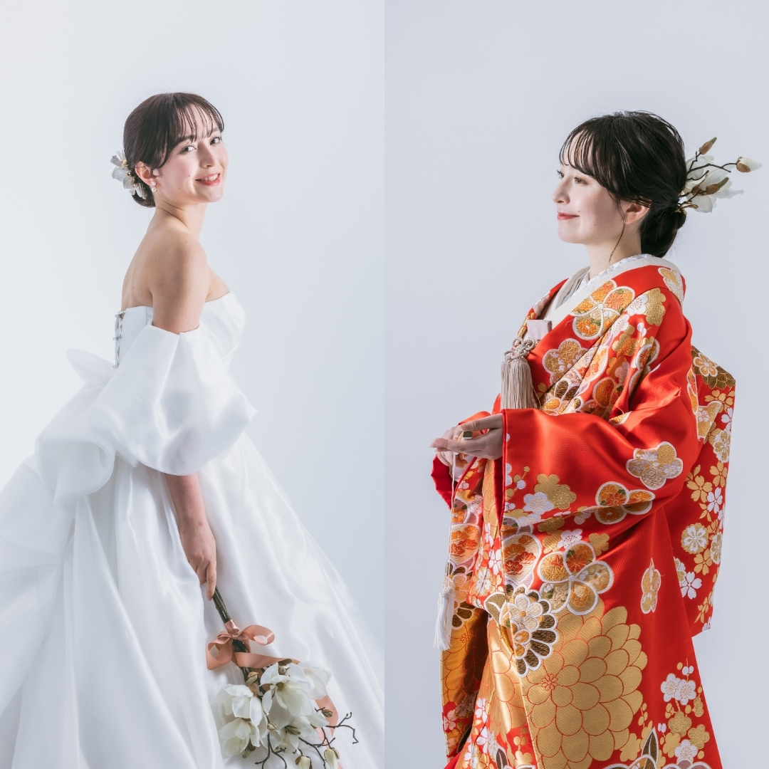 和装,洋装,フォトウェディング,ウェディングフォト,衣装選び,色打掛,白無垢,ウェディングドレス