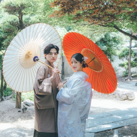 神道山,前撮り,フォトウェディング,ロケーションフォト,和装,色打掛,岡山フォトスタジオ