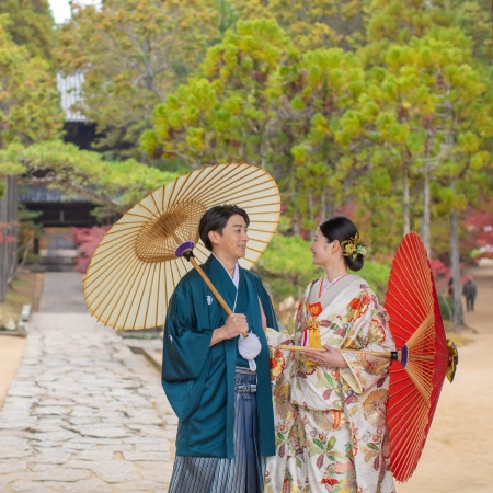 神道山,前撮り,フォトウェディング,ロケーションフォト,和装,色打掛,岡山フォトスタジオ