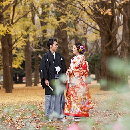 代々木公園,前撮り,フォトウェディング,ロケーションフォト,和装,色打掛,紋付