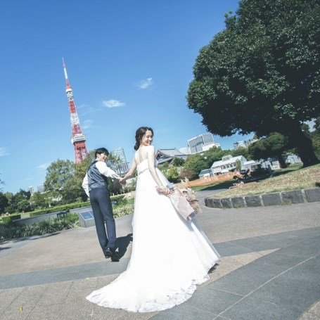 芝公園,前撮り,フォトウェディング,ウェディングドレス,タキシード,芝公園フォトスタジオ