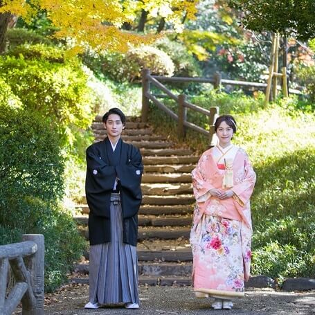 有栖川宮記念公園,前撮り,フォトウェディング,ロケーションフォト,和装,色打掛,紋付