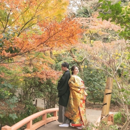 久良岐能舞台＆久良岐公園,前撮り,フォトウェディング,ロケーションフォト,洋装,ウェディングドレス,タキシード