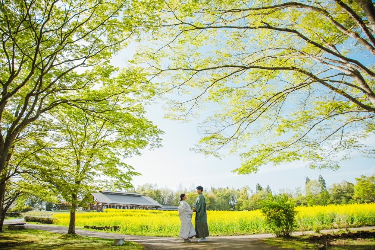 国営みちのく杜の湖畔公園,前撮り,フォトウェディング,和装,色打掛,紋付