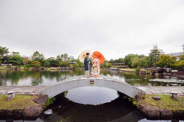前撮り,フォトウェディング,和装,色打掛,ロケーションフォト,名古屋,徳川園