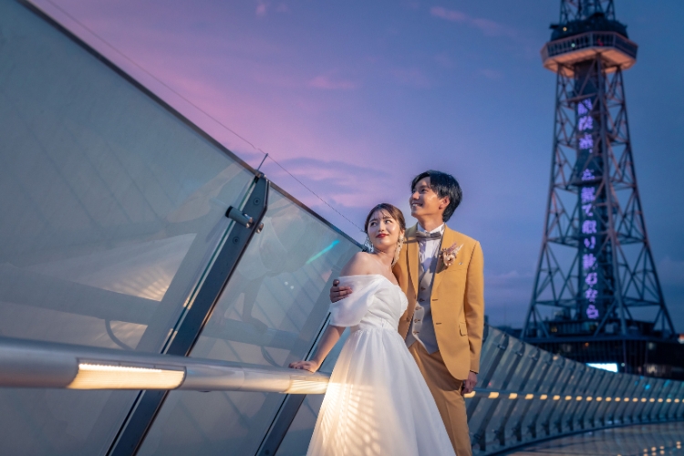 神戸旧居留地,ハーバーランド,ロケーションフォト,洋装,洋装ロケーション,ウェディングドレス,タキシード,前撮り,フォトウェディング