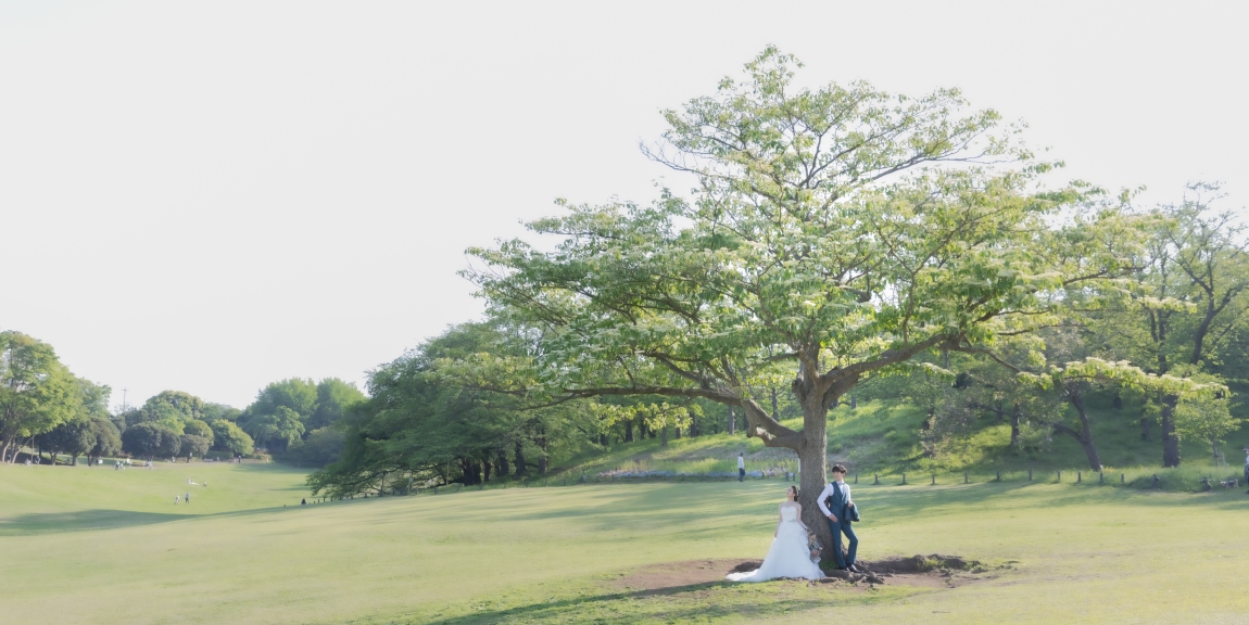 根岸森林公園,フォトウェディング,前撮り,洋装,ウェディングドレス,タキシード